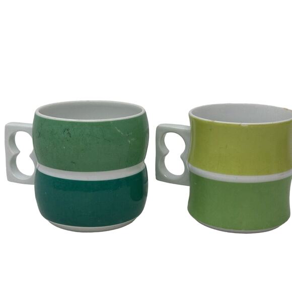 Color Block Chromatics Drink Mug - BLUE GREEN stackable - Picture 1 of 10
